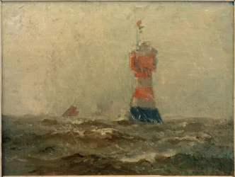 Faro Roter Sand nella foce del Weser
