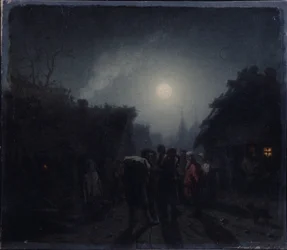 Davanti a una taverna. Scena notturna, 1860-1870