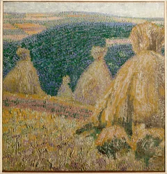Paesaggio con covoni (olio su tela)