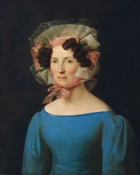 Signora in abito blu