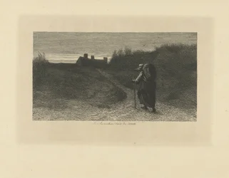 Passeggiatore in un paesaggio di dune