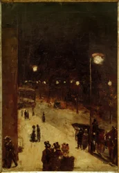 Strada di Berlino di notte
