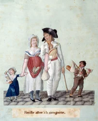 Rivoluzione francese: una famiglia che va alla guinguette