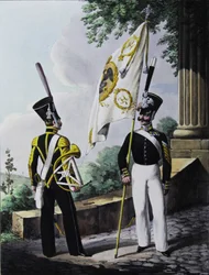 Porte-epee-Praporshchik e Cornista del Battaglione della Guardia, 1829
