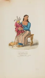 TA-MA-KAKE-TOKE o la donna che parlava per prima; una donna Chippeway (in lutto), da Il portafoglio aborigeno