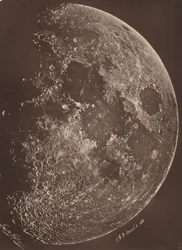 Fotografia della luna al suo 1° quarto, 6 marzo