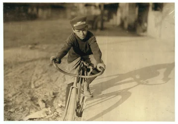 Curtin Hines di 14 anni, messaggero della Western Union per 6 mesi, Houston, Texas, 1913