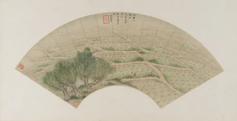 Risaie con aironi, dinastia Qing