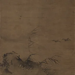 Uccelli acquatici e canne, inizio 1200s
