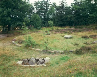 Danimarca, Jutland, Bjerrgrav, Hvolris, cimitero celtico con tombe circolari