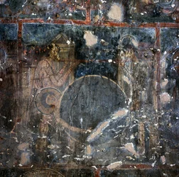 Affresco nel monastero di Agios Georgios, Diavaide, Creta, Grecia (foto)