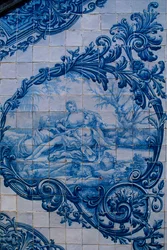 Piastrelle smaltate dal Palazzo dei Conti di Estoi, Estoi, Portogallo