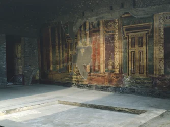 Oplonti, area archeologica di Torre Annunziata, Villa di Poppea, Affreschi con motivi architettonici in Secondo Stile Pompeiano