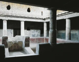 Oplonti, area archeologica di Torre Annunziata, Villa di Poppea, Piccolo atrio interno con fontana per irrigare il giardino