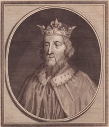 Ritratto di Alfredo il Grande (849-889), Re del Wessex, Regno Unito, incisione su rame di John Goldar (1729-1795)