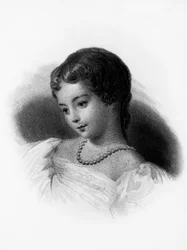 Ritratto di Augusta Ada Byron, Contessa di Lovelace, matematica e scrittrice inglese, considerata la prima programmatrice di computer, incisione