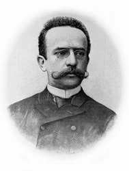 Ritratto di Giacinto Gallina, drammaturgo italiano, disegno da fotografia
