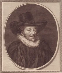 Ritratto di John Williams (1582-1650), Arcivescovo di York, incisione su rame di John Goldar (1729-1795)