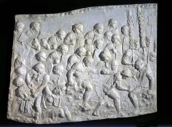 Primo soccorso a un soldato romano, fregio di Traiano