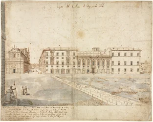 Diciotto Vedute di Roma: Il Collegio di Propaganda Fide recto, 1665