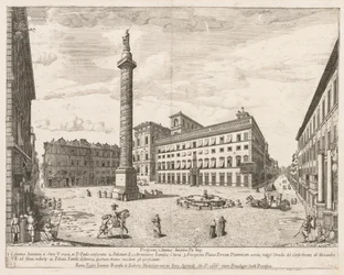 Piazza Colonna da Prospectus Locurum Urbis Romae Insignium, 1666