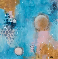 Circoli blu e dorati astratti