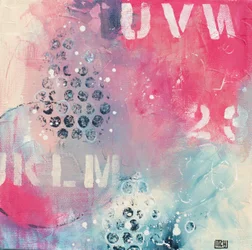 Lettere astratte rosa e blu
