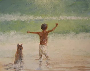 Ragazzo e bagnino (cane)