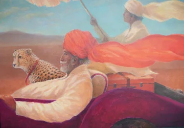 Maharaja, ragazzo con ombrello e ghepardo