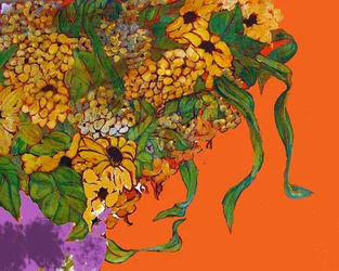 Fiori nel mio vaso, 2014 (misto, acrilico, inchiostro, olio)