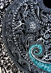 Studio di Paisley, 2016 (inchiostro su carta acquerellata)