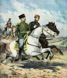 Il generale francese Saussier e il generale russo Dragomiroff