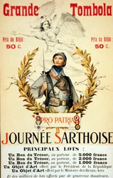 Grande lotteria: giornata sarthoise - manifesto, ill. di Lionel Royer (1852-1926)