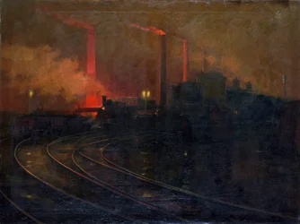 Le acciaierie di Dowlais, Cardiff di notte