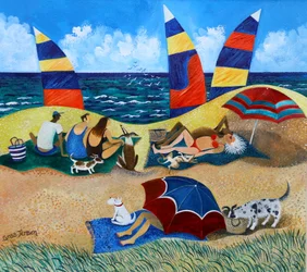 Bathing Belles II, 2018 (acrilico su carta)