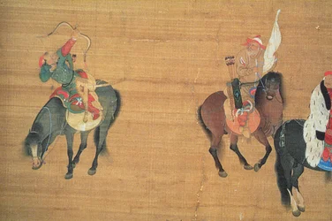 Kublai Khan (1214-94) a caccia (dettaglio), dinastia Yuan
