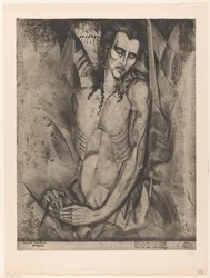 Uomo nudo con occhi chiusi