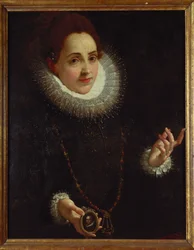 Ritratto di una signora che tiene un ritratto in miniatura di un gentiluomo