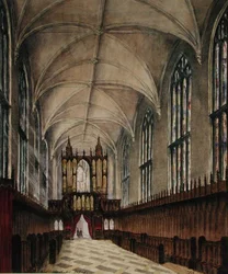 Interno della cappella del New College dopo le modifiche del tardo XVIII secolo, c.1870