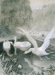 Il brutto anatroccolo, illustrazione di Lorenz Frolich per la fiaba di Hans Christian Andersen