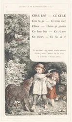 Charles, Cecile, Coraggio, Albero di limone, Cane, Funghi, Colombe, Ciliegie, Curioso, Curiosità, pagina 16 - Alfabeto di Mademoiselle Lili, di L. Froelich e di un papà (Hetzel stesso). Bibliothèque & Magasin d
