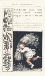 Guillaume, Kid, Grain, Spray, Currant, Grappe, Guepe, Guepier, pagina 20 - Alfabeto di Mademoiselle Lili, di L. Froelich e di un papà (Hetzel stesso). Bibliotheque & Magasin d