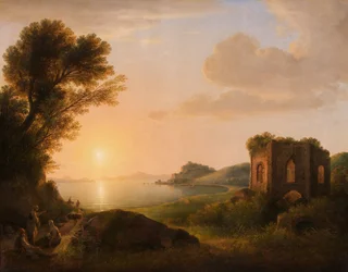 Il golfo di Baia al tramonto