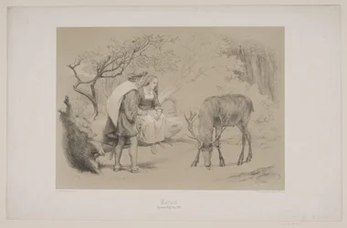 La croce, pag. 299, illustrazione per "La fuga del cervo" di Christian Winther