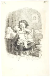 Bambina che fa il bagno a un bambino più piccolo