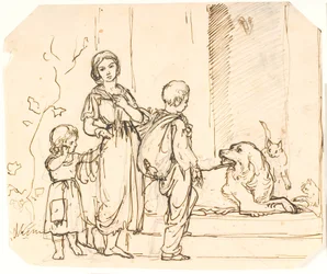 Tre bambini mendicanti