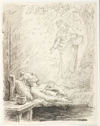 Bozza per il berretto da notte del vecchio scapolo