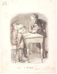 Lezione scolastica. Pierre non sa la lezione