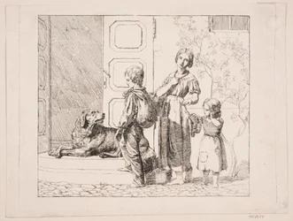 Tre bambini mendicanti