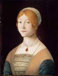 Italian: Ritratto di donna con collana di perle Portrait of a Woman with a Pearl Necklace